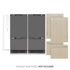 ZLINE 72 in. Panel Ready French Door Built-In Bottom Freezer Refrigerator 39.6 cu. ft. with Water Dispensers, Ice Makers, Graphite Gray Interior (GRBIT-72)