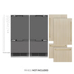 ZLINE 72 in. Panel Ready French Door Built-In Bottom Freezer Refrigerator, 39.6 Cu. Ft., Water Dispensers, Ice Makers, Graphite Gray Interior, Champagne Bronze Accents (GRBITZ-72-CB)