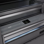 ZLINE 72 in. Panel Ready French Door Built-In Bottom Freezer Refrigerator, 39.6 cu. ft., Water Dispensers, Ice Makers, Graphite Gray Interior, Polished Gold Accents (GRBITZ-72-G)