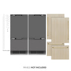 ZLINE 72 in. Panel Ready French Door Built-In Bottom Freezer Refrigerator, 39.6 cu. ft., Water Dispensers, Ice Makers, Graphite Gray Interior, Polished Gold Accents (GRBITZ-72-G)
