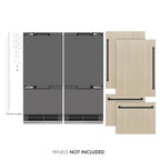 ZLINE 72 in. French Door Built-In Bottom Freezer Refrigerator, Panel Ready, 39.6 cu. ft., Water Dispensers, Ice Makers, Graphite Gray Interior, Matte Black Accents (GRBITZ-72-MB)