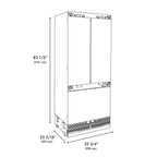 ZLINE 36 in Panel Ready French Door Built-In Refrigerator 19.6 cu. ft Capacity Water Dispenser Ice Maker Graphite Gray Interior (GRBIV-36)