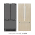 ZLINE 36 in Panel Ready French Door Built-In Refrigerator 19.6 cu. ft Capacity Water Dispenser Ice Maker Graphite Gray Interior (GRBIV-36)