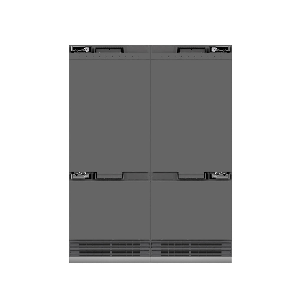 ZLINE 60 in. French Door Built-In Bottom Freezer Refrigerator, Panel Ready, 32.2 Cu. Ft., Water Dispensers, Ice Makers, Graphite Gray Interior (GRBIV-60)