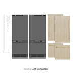 ZLINE 60 in. French Door Built-In Bottom Freezer Refrigerator 32.2 Cu. Ft. Panel Ready Water Dispenser Ice Maker Graphite Gray Interior Champagne Bronze Accents (GRBIVZ-60-CB)