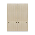 ZLINE 60 in. Panel Ready French Door Built-In Bottom Freezer Refrigerator 32.2 cu. ft. with Water Dispenser, Ice Maker, Graphite Gray Interior, Polished Gold Accents (GRBIVZ-60-G)