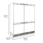 ZLINE 60 in. French Door Built-In Bottom Freezer Refrigerator, Panel Ready, 32.2 Cu. Ft., Water Dispenser, Ice Maker, Graphite Gray Interior, Matte Black Accents (GRBIVZ-60-MB)