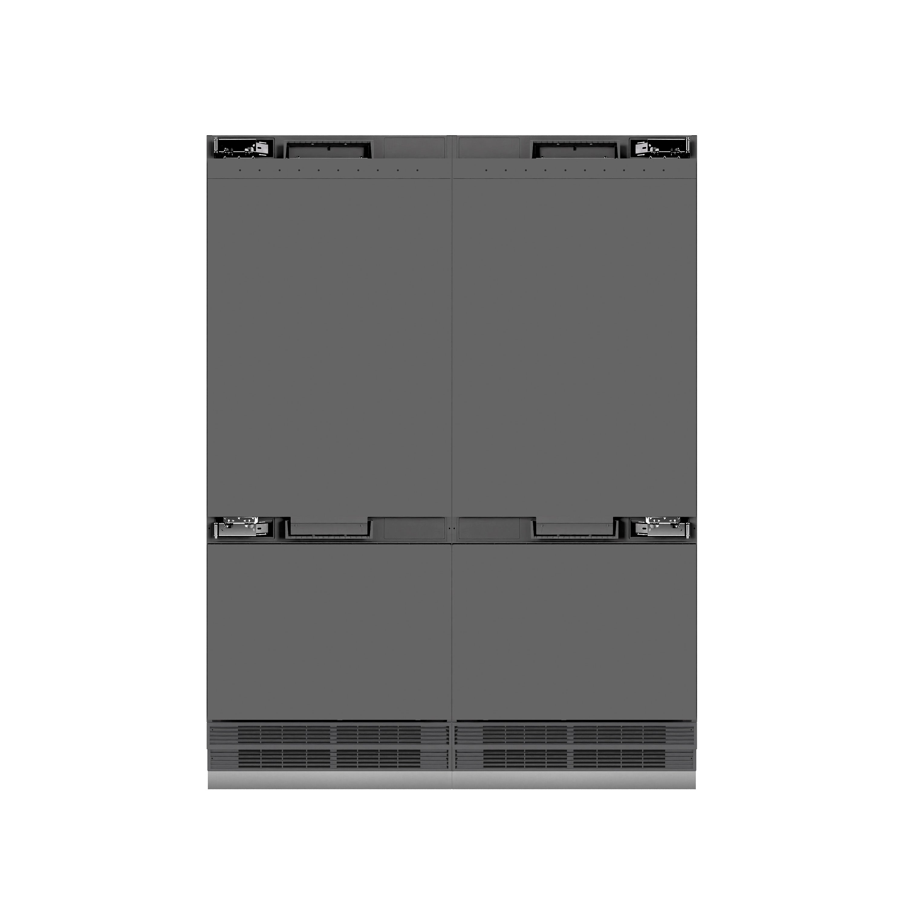 ZLINE 60 in. French Door Built-In Bottom Freezer Refrigerator, Panel Ready, 32.2 Cu. Ft., Water Dispenser, Ice Maker, Graphite Gray Interior, Matte Black Accents (GRBIVZ-60-MB)