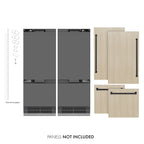 ZLINE 60 in. French Door Built-In Bottom Freezer Refrigerator, Panel Ready, 32.2 Cu. Ft., Water Dispenser, Ice Maker, Graphite Gray Interior, Matte Black Accents (GRBIVZ-60-MB)