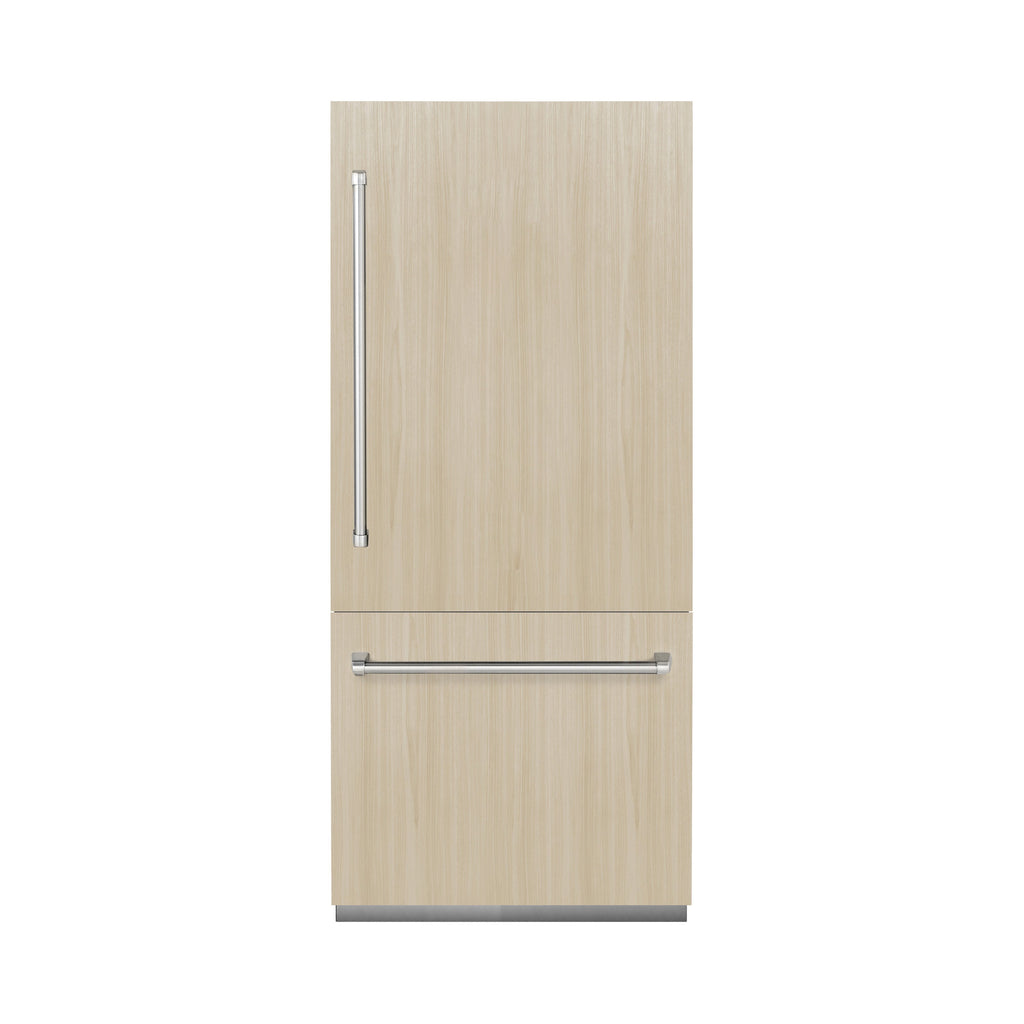ZLINE 36 Inch Built-In Bottom Freezer Refrigerator 19.8 cu. ft. Panel Ready Water Dispenser Ice Maker (RBIT-36)