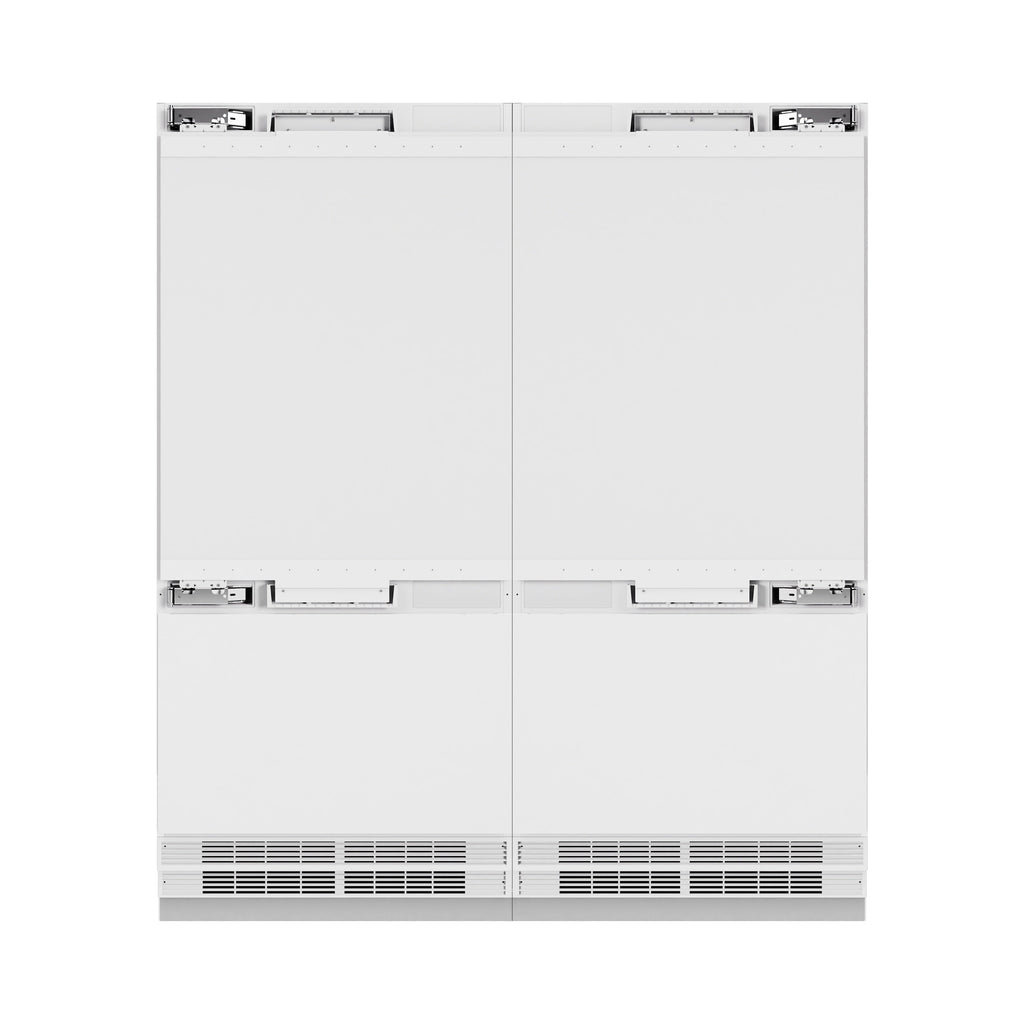 ZLINE 72 in. French Door Built-In Bottom Freezer Refrigerator Panel Ready 39.6 cu. ft. with Water Dispensers & Ice Makers (RBIT-72)