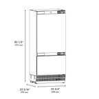 ZLINE 36 in. Built-In Bottom Freezer Refrigerator, Panel Ready, 19.8 Cu. Ft., Water Dispenser, Ice Maker, Champagne Bronze Accents (RBITZ-36-CB)