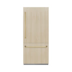 ZLINE 36 in Built-In Bottom Freezer Refrigerator 19.8 cu. ft. Panel Ready Water Dispenser Ice Maker Polished Gold Accents (RBITZ-36-G)