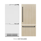 ZLINE 36 in. Panel Ready Built-In Bottom Freezer Refrigerator, 19.8 cu. ft., Water Dispenser, Ice Maker, Matte Black Accents (RBITZ-36-MB)