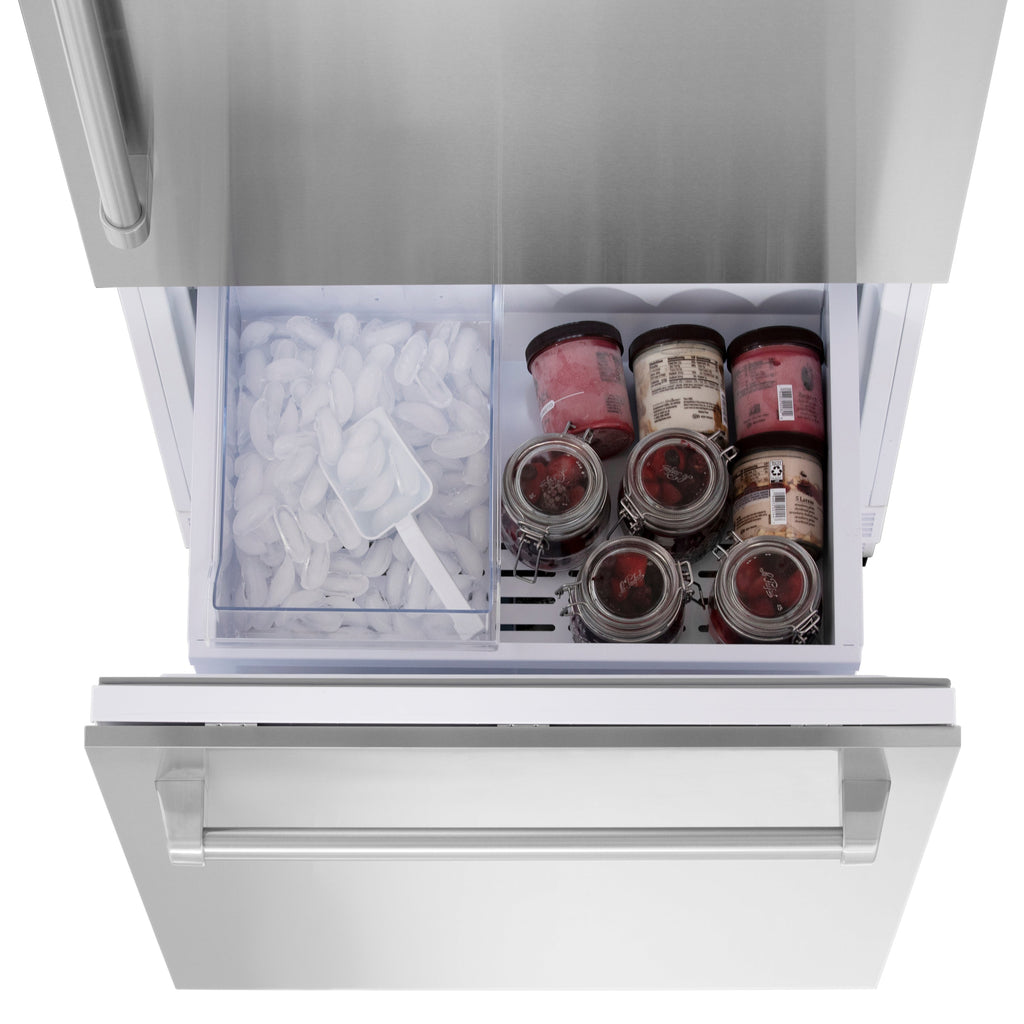 ZLINE 30 in Built-In Panel Ready Refrigerator 16.1 cu. ft. Bottom Freezer Internal Water & Ice Dispenser (RBIV-30)