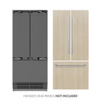 ZLINE 36 in. Panel Ready French Door Built-In Bottom Freezer Refrigerator, 19.6 cu. ft., Water Dispenser, Ice Maker, Stainless Steel Interior (SRBIV-36)