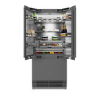 ZLINE 36 in. Panel Ready Built-In French Door Bottom Freezer Refrigerator 19.6 Cu. Ft. with Water Dispenser, Ice Maker, Stainless Steel Interior and Polished Gold Accents (SRBIVZ-36-G)
