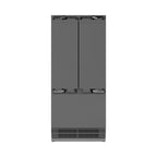 ZLINE 36 in. Panel Ready Built-In French Door Bottom Freezer Refrigerator 19.6 Cu. Ft. with Water Dispenser, Ice Maker, Stainless Steel Interior and Polished Gold Accents (SRBIVZ-36-G)