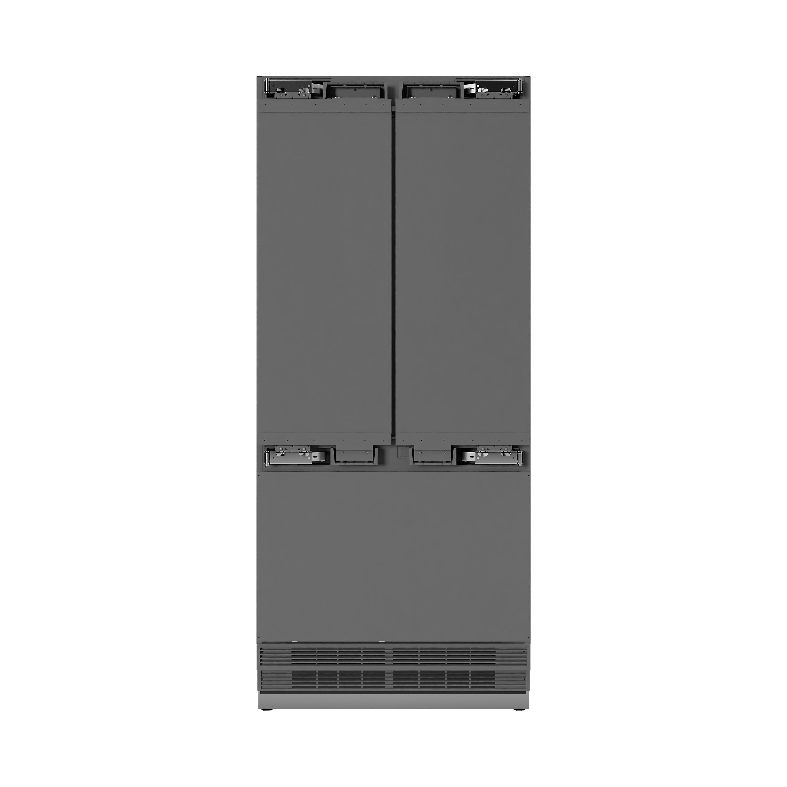 ZLINE 36 in. Panel Ready Built-In French Door Bottom Freezer Refrigerator 19.6 Cu. Ft. with Water Dispenser, Ice Maker, Stainless Steel Interior and Polished Gold Accents (SRBIVZ-36-G)