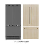 ZLINE 36 in. Panel Ready Built-In French Door Bottom Freezer Refrigerator 19.6 Cu. Ft. with Water Dispenser, Ice Maker, Stainless Steel Interior and Polished Gold Accents (SRBIVZ-36-G)