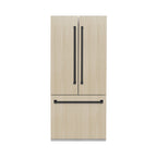 ZLINE 36 in. Panel Ready Built-In French Door Refrigerator 19.6 Cu. Ft. Water Dispenser Ice Maker Stainless Steel Interior Matte Black Accents (SRBIVZ-36-MB)