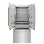 ZLINE Autograph Bronze Package - 48" Rangetop, 48" Range Hood, Dishwasher, Built-In Refrigerator, Microwave Oven, Wall Oven