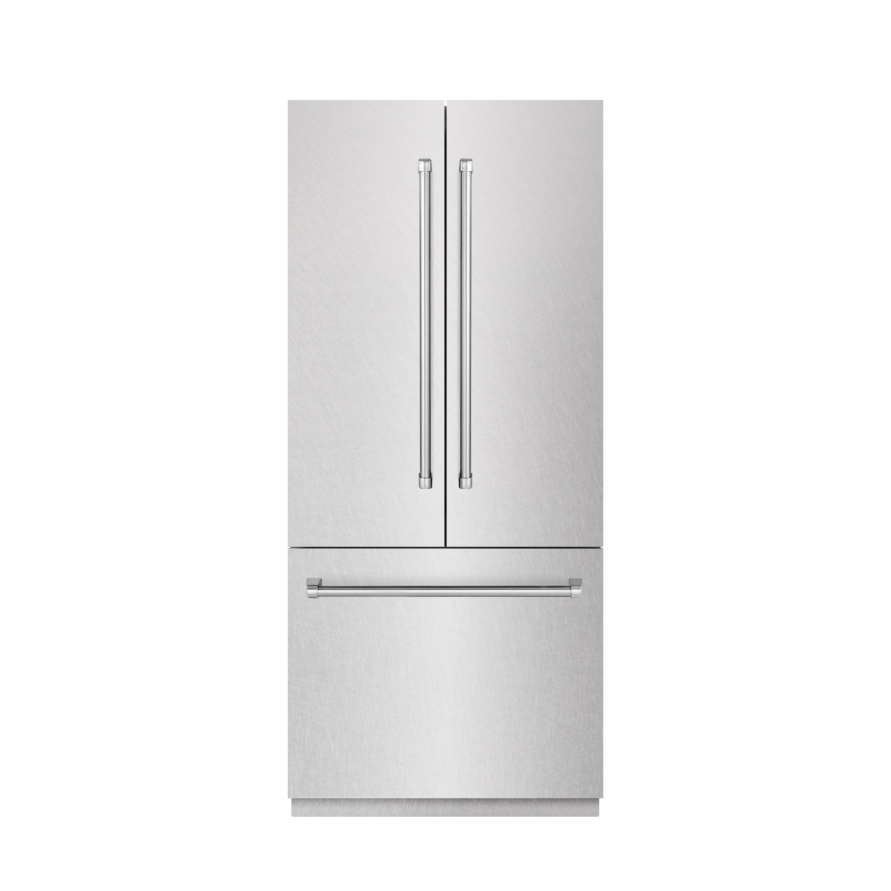 ZLINE 36 in. French Door Built-In Bottom Freezer Refrigerator 19.6 Cu. Ft. Water Dispenser Ice Maker Satin Stainless Steel (SRBIV-SN-36)