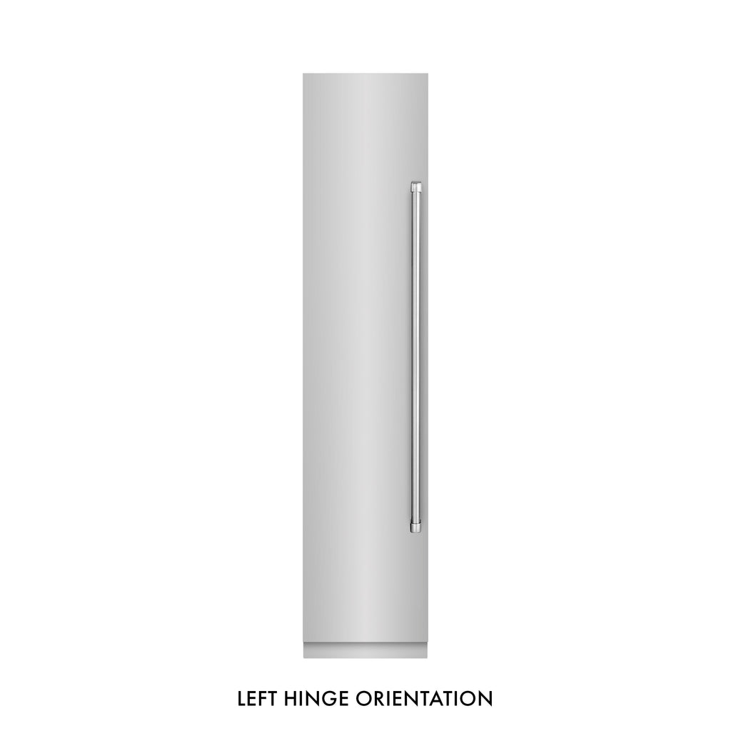 ZLINE 18" 8.6 cu. ft. Left Hinge Column Freezer in Stainless Steel with Graphite Gray Interior, RCFVL-304-18