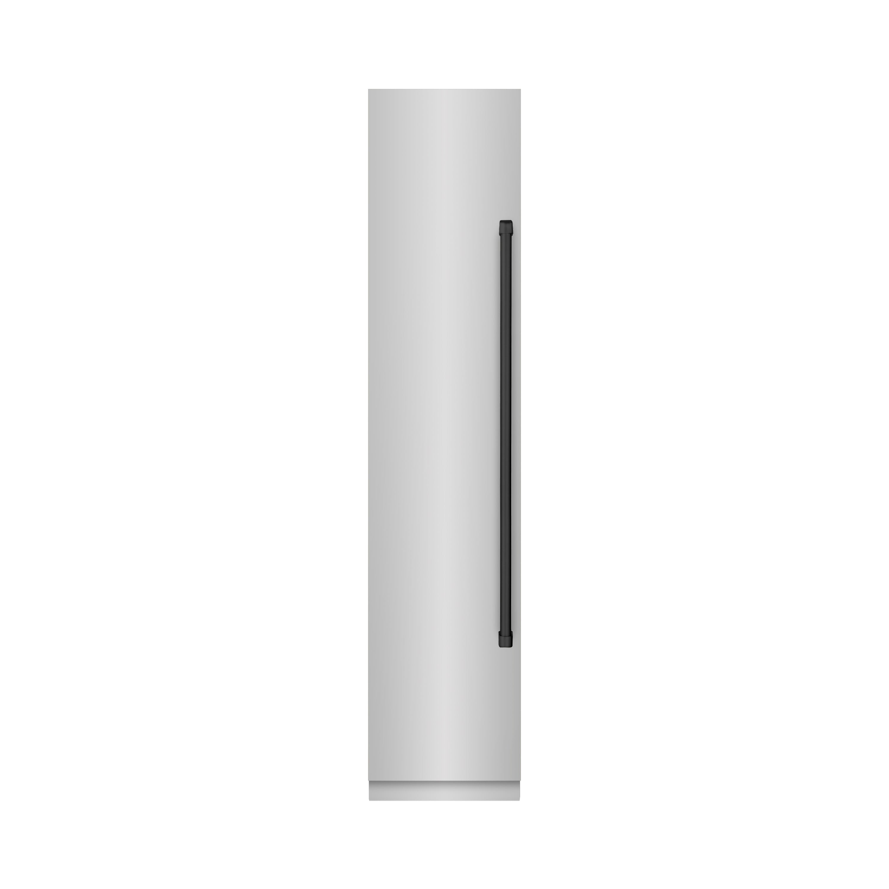 ZLINE Autograph 18" 8.6 cu. ft. Left Hinge Column Freezer in Stainless Steel with Graphite Gray Interior and Matte Black Accents, RCFVLZ-30418-MB