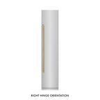 ZLINE Autograph 18" 8.6 cu. ft. Right Hinge Column Freezer in Stainless Steel with Graphite Gray Interior and Champagne Bronze Accents, RCFVRZ-30418-CB