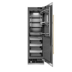 ZLINE 24 in. Column Refrigerator 12.5 cu. ft. Stainless Steel Graphite Gray Interior Champagne Bronze Accents (RCRVZ-30424-CB)