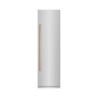ZLINE 24 in. Column Refrigerator 12.5 cu. ft. Stainless Steel Graphite Gray Interior Polished Gold Accents (RCRVZ-30424-G)