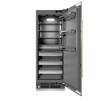 ZLINE 30 in. Column Refrigerator 16.7 Cu. Ft. Stainless Steel with Graphite Gray Interior, Champagne Bronze Accents (RCRVZ-30430-CB)