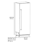 ZLINE 30 in. Column Refrigerator 16.7 cu. ft. Stainless Steel, Graphite Gray Interior, Matte Black Accents (RCRVZ-30430-MB)