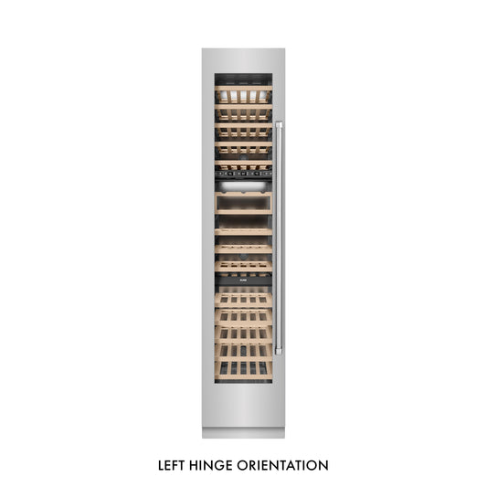 ZLINE 18" 9.0 cu. ft. Triple Zone 68 Bottle Left Hinge Column Wine Cooler in Stainless Steel, RCWVL-304-18