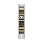 ZLINE 18" 9.0 cu. ft. Triple Zone 68 Bottle Left Hinge Column Wine Cooler in Stainless Steel, RCWVL-304-18