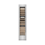 ZLINE 18" 9.0 cu. ft. Triple Zone 68 Bottle Left Hinge Column Wine Cooler in Stainless Steel, RCWVL-304-18