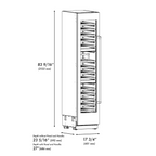 ZLINE Autograph 18" 9.0 cu. ft. Triple Zone 68 Bottle Left Hinge Column Wine Cooler in Stainless Steel with Champagne Bronze Accents, RCWVLZ-30418-CB