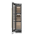 ZLINE Autograph 18" 9.0 cu. ft. Triple Zone 68 Bottle Left Hinge Column Wine Cooler in Stainless Steel with Champagne Bronze Accents, RCWVLZ-30418-CB