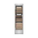 ZLINE Autograph 24" 12.4 cu. ft. Triple Zone 100 Bottle Column Wine Cooler in Stainless Steel and Polished Gold Accents, RCWVZ-304-24-G