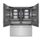 ZLINE 60 in. French Door Built-In Bottom Freezer Refrigerator 32.2 Cu. Ft. with Water Dispensers, Ice Makers, Stainless Steel, Graphite Gray Interior (GRBIV-304-60)