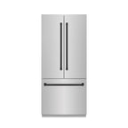 ZLINE 36 in. Built-In Bottom Freezer Refrigerator, French Door, 19.6 Cu. Ft., Water Dispenser, Ice Maker, Stainless Steel, Graphite Gray Interior, Matte Black Accents (GRBIVZ-304-36MB)