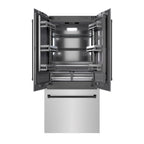 ZLINE 36 in. Built-In Bottom Freezer Refrigerator, French Door, 19.6 Cu. Ft., Water Dispenser, Ice Maker, Stainless Steel, Graphite Gray Interior, Matte Black Accents (GRBIVZ-304-36MB)