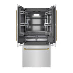 ZLINE 36 in. Built-In French Door Bottom Freezer Refrigerator 19.6 cu. ft. Water Dispenser Ice Maker Stainless Steel Graphite Gray Interior Champagne Bronze Helix Handles (GRBIVZ-30436KCB)