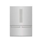 ZLINE 60 in. French Door Built-In Bottom Freezer Refrigerator 32.2 cu. ft. Stainless Steel Graphite Gray Interior Water Dispenser Ice Maker Polished Nickel Helix Handles (GRBIVZ-30460KPN)