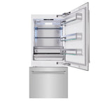 ZLINE 36 in. Built-In Bottom Freezer Refrigerator 19.8 cu. ft. with Water Dispenser & Ice Maker, Stainless Steel (RBIT-304-36)