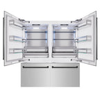 ZLINE 72 Inch French Door Built-In Bottom Freezer Refrigerator 39.6 Cu. Ft. with Water Dispensers, Ice Makers, Matte Black Accents (RBITZ-304-72MB)