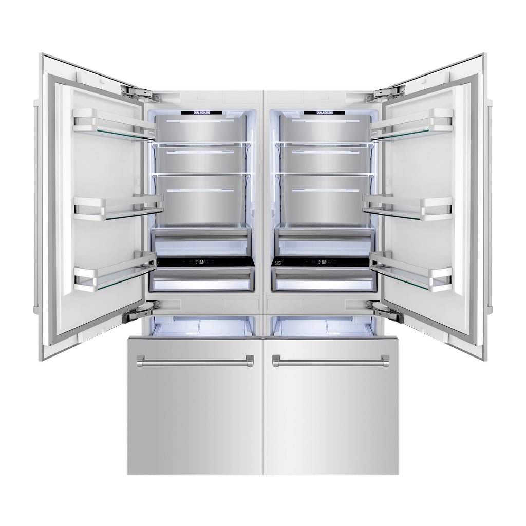 ZLINE 60-Inch Built-In 4-Door Refrigerator 32.2 Cu. Ft. Internal Water & Ice Dispenser Stainless Steel (RBIV-304-60)