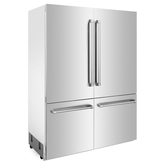 ZLINE 60-Inch Built-In 4-Door Refrigerator 32.2 Cu. Ft. Internal Water & Ice Dispenser Stainless Steel (RBIV-304-60)