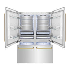 ZLINE 60 in. Built-In Refrigerator 32.2 cu. ft. Internal Water & Ice Dispenser Stainless Steel Bronze Accents (RBIVZ-304-60-CB)